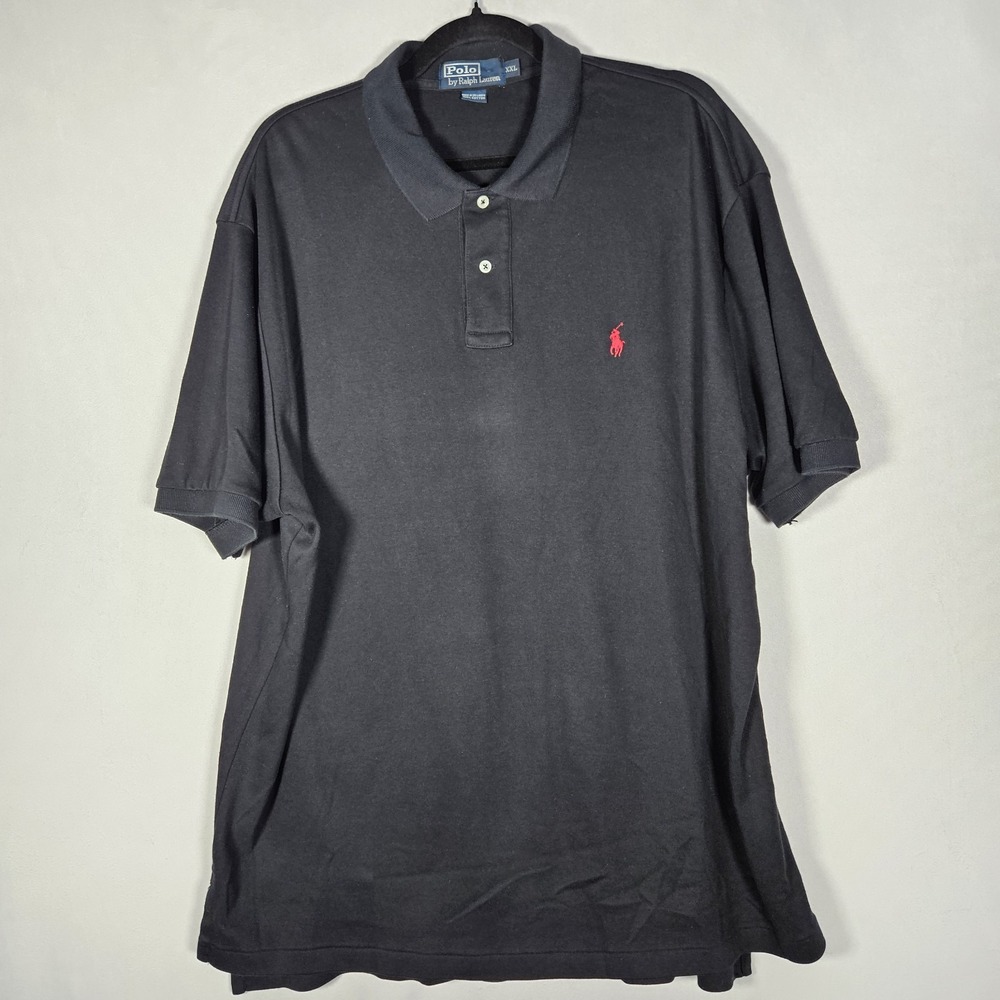 Polo Ralph Lauren Polo Shirt Men XXL Black Cotton Performance Preppy Short Sleev